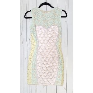 Shakuhachi Pastel Embroidered Lace Dress